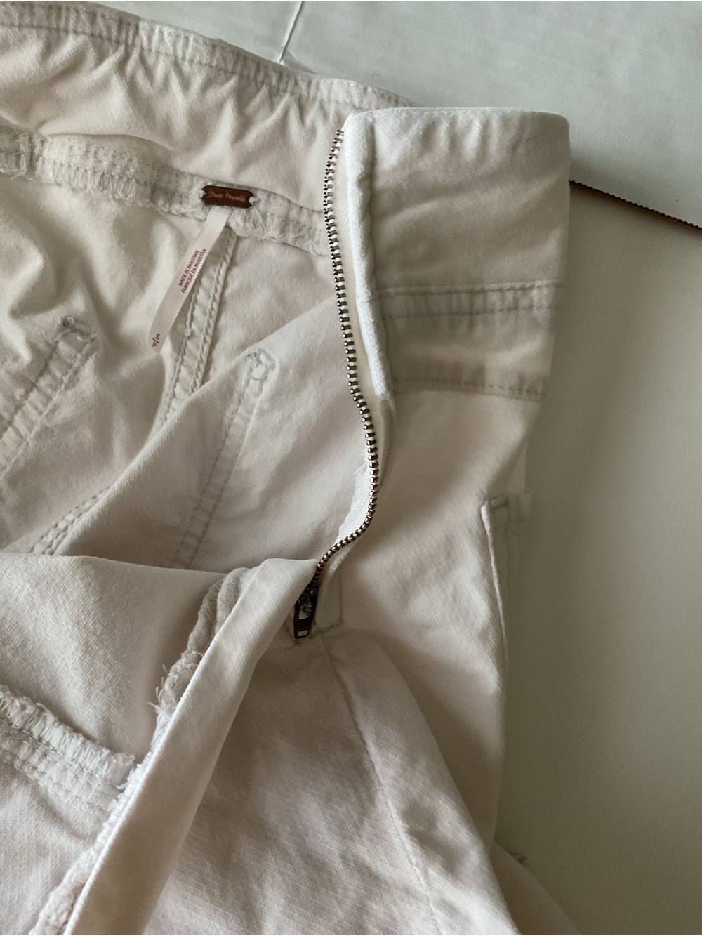 Free People In My Feelings Velvet Crop Slim Flare Pants White - Picture 9 of 12